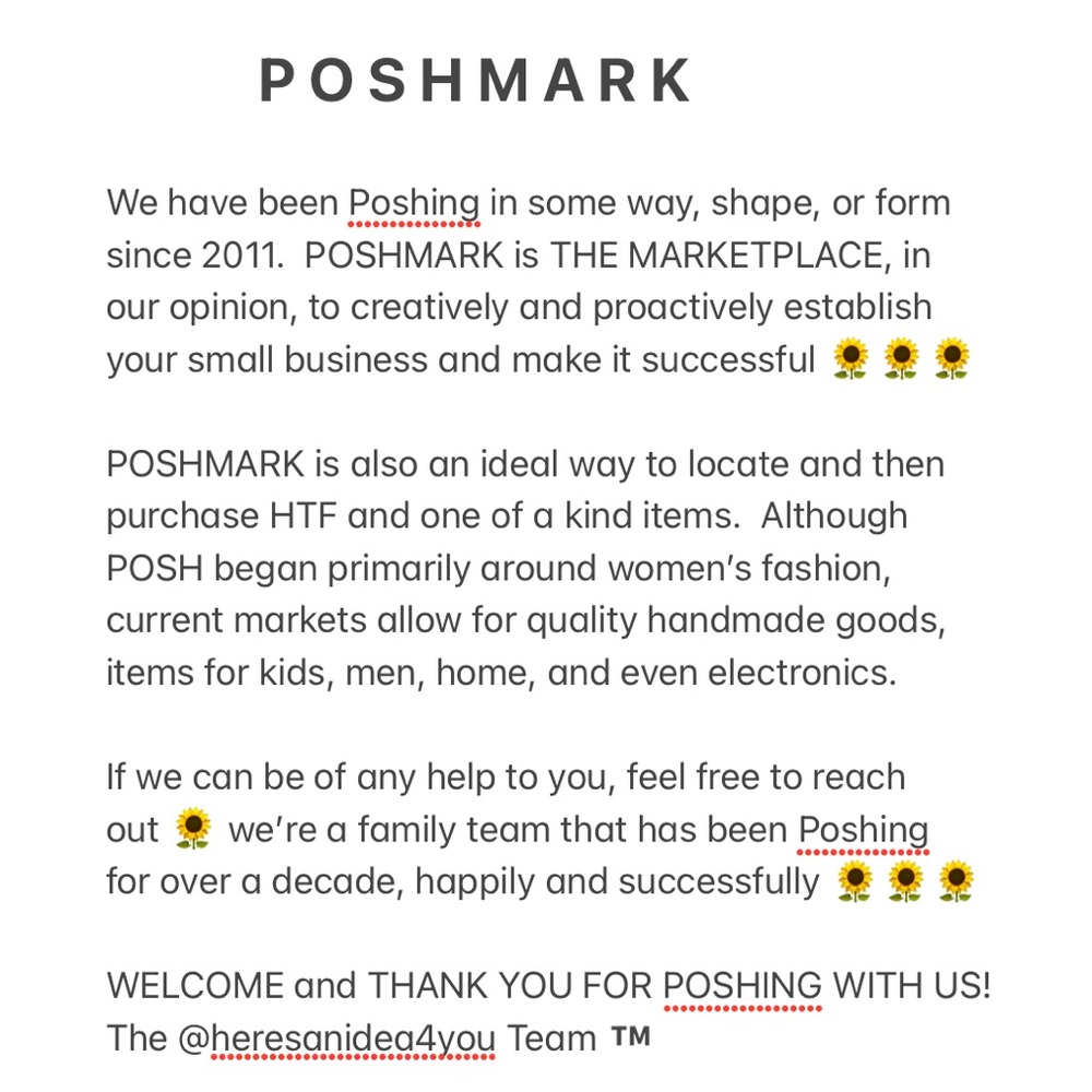 POSHMARK encouragement, ideas, and other